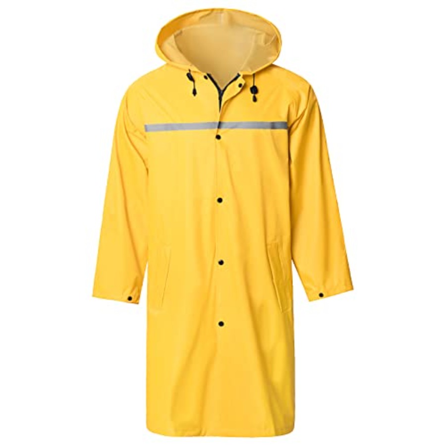 Emergency Poncho Rain - Mens Long Hooded Safety Rain Jacket