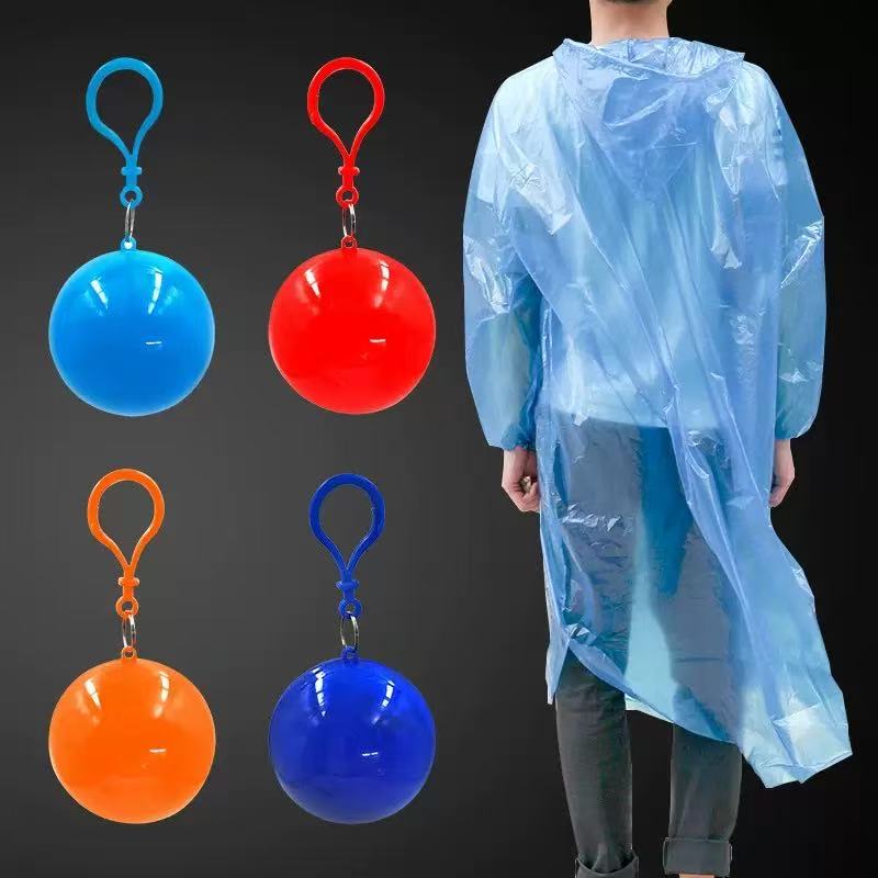Emergency Poncho Rain - Random Color Disposable Compressed Raincoat Ball,