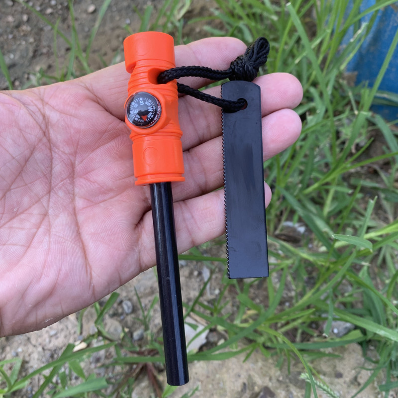 Fire Starting Kit - Survivor Long Style Three-in-One Magnesium Rod