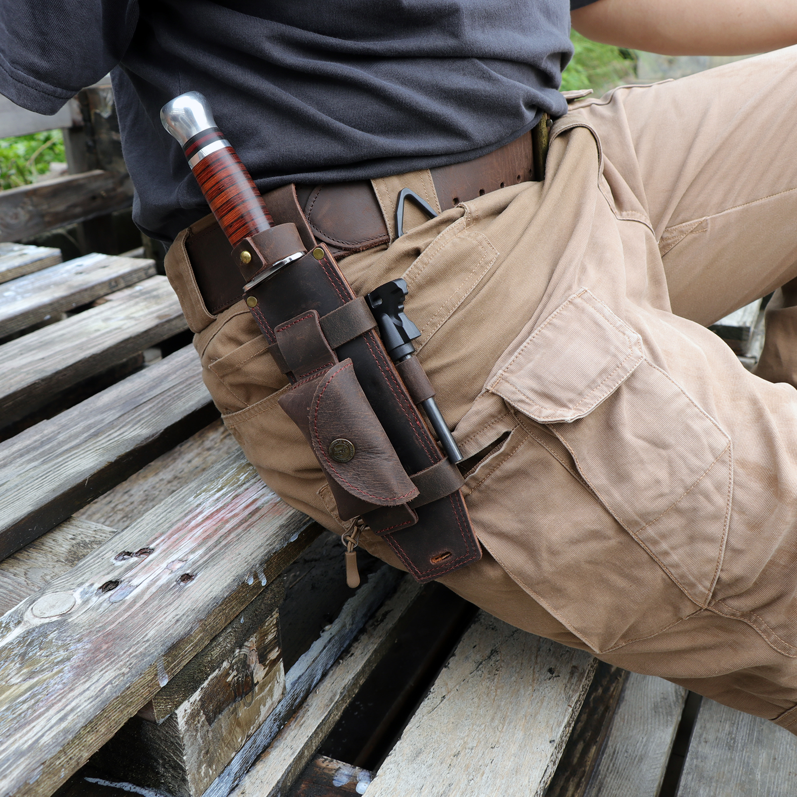 Tourbon Camping Leather thKnif - Bushcraft Knife Fixed avis et prix