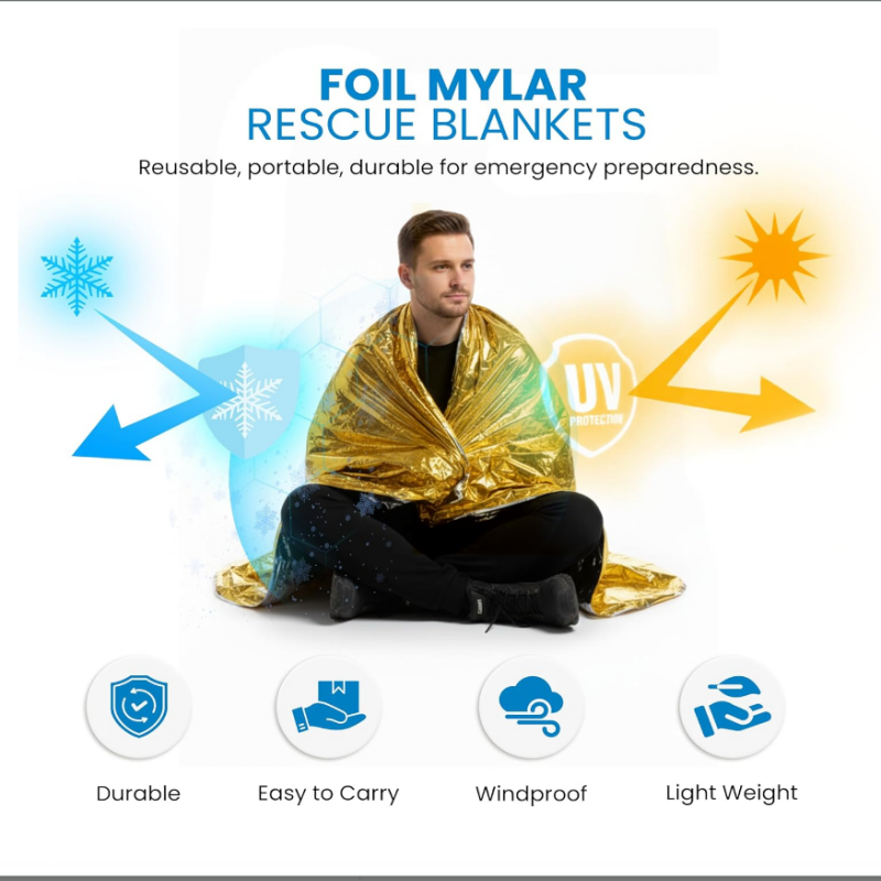 10 Pack Gold Reflective Emerge - Survival Blanket Reflective avis et prix