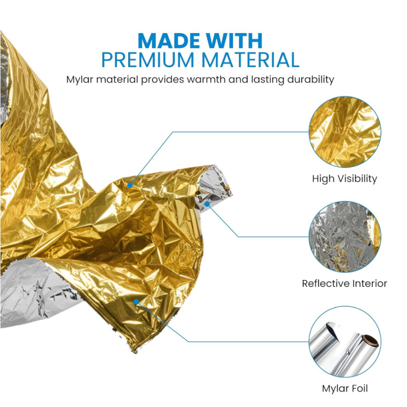 10 Pack Gold Reflective Emerge - Survival Blanket Reflective avis et prix