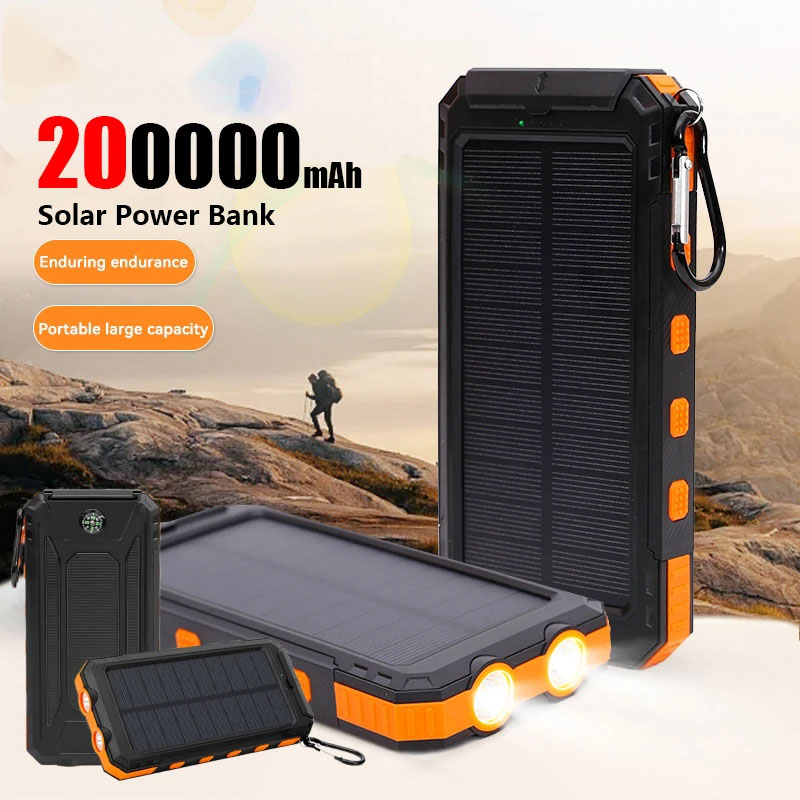 200000mAh Solar Power Bank Por - Solar Emergency Charger avis et prix