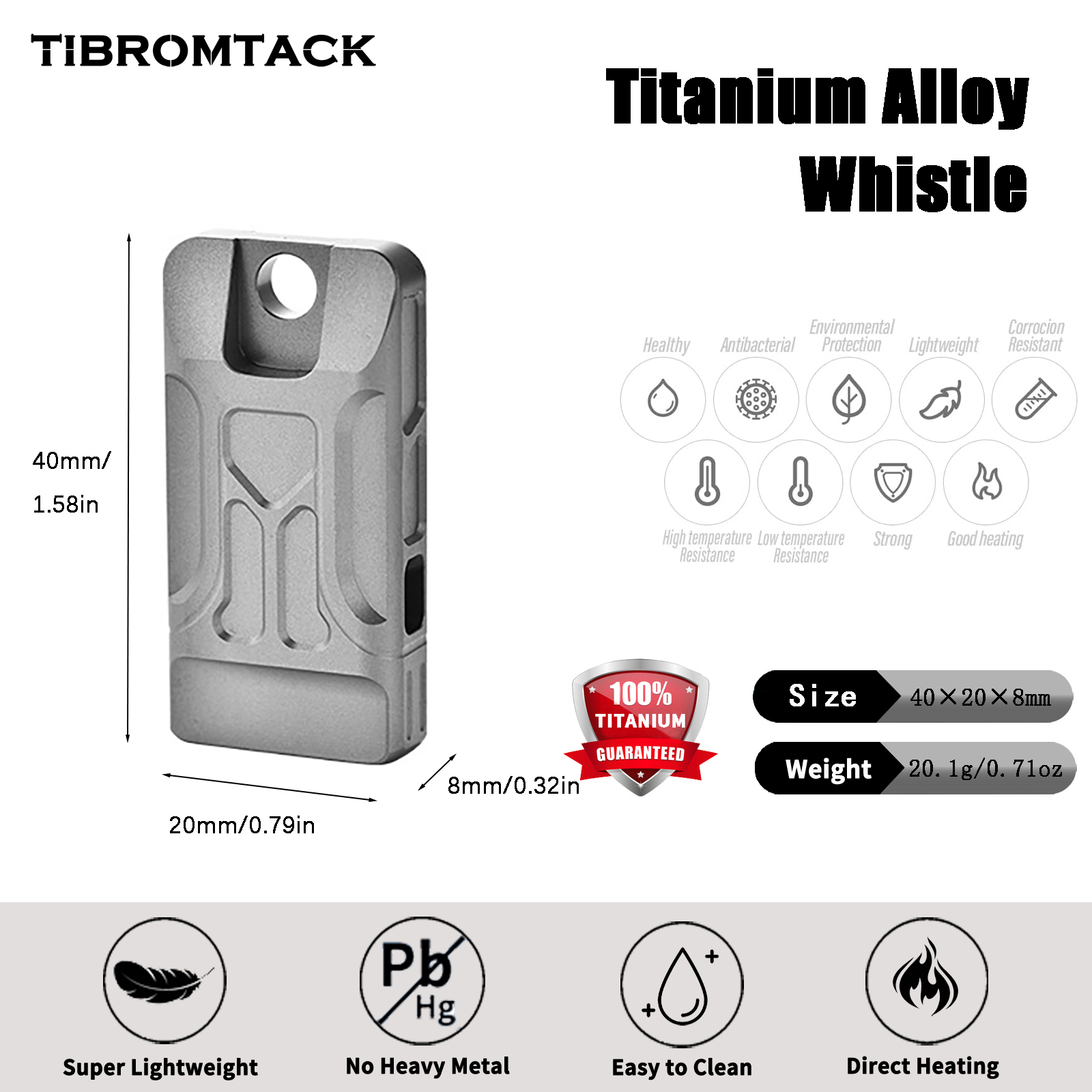TIBROMTACK GR5 Titanium Emerge - Emergency Whistle Loud avis et prix