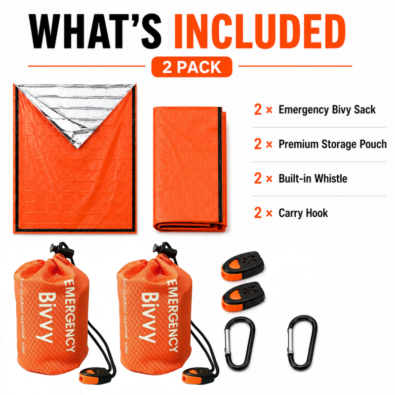2 Pack Emergency Sleeping Bag, - Bivy Bag Emergency avis et prix