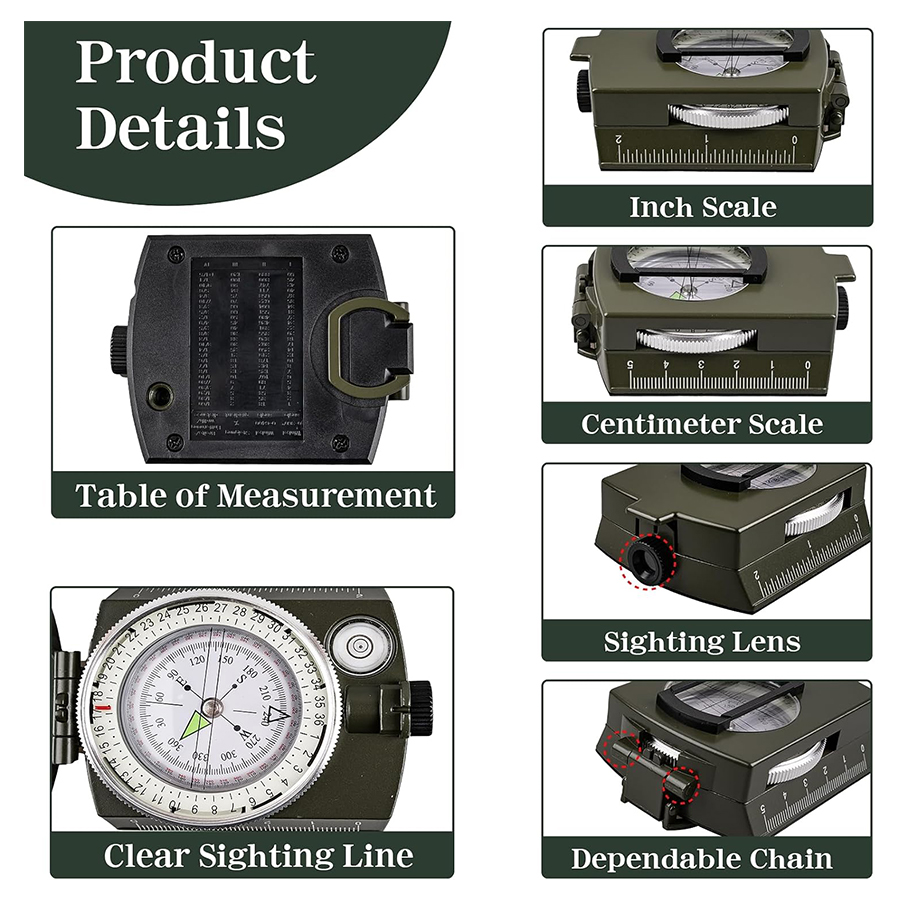Tactical Survival Compass - Wa - Compass Lensatic avis et prix