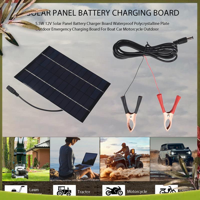 AB98-5.5W 12V Solar Panel Batt - Solar Emergency Charger avis et prix