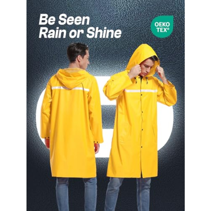 Mens Long Hooded Safety Rain J - Emergency Poncho Rain avis et prix