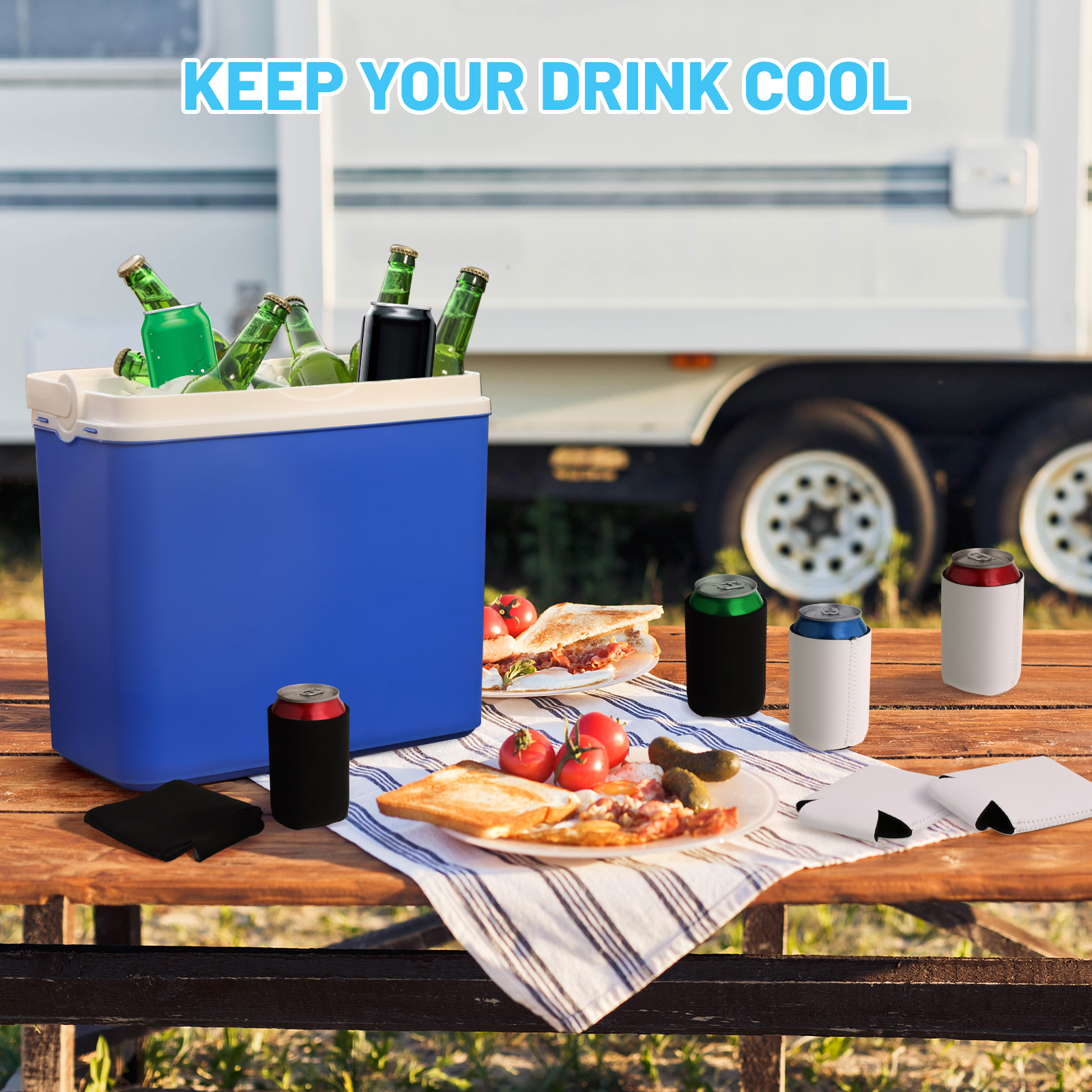 10x Beer Cans Coolers Sleeves  - Water Bag Collapsible avis et prix