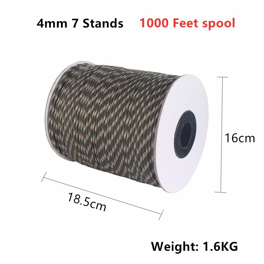 CAMPINGSKY 550 Paracord 4mm 10 - Para Cord 1000Ft avis et prix
