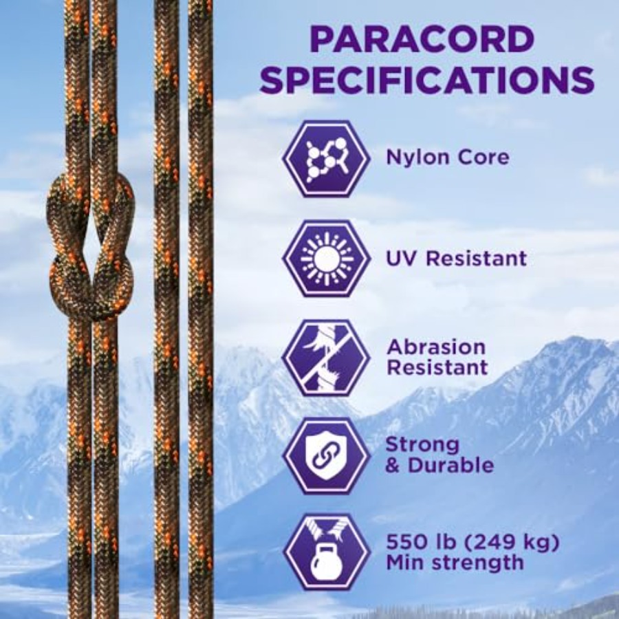 Reflective Paracord Rope 1000  - Para Cord 1000Ft avis et prix