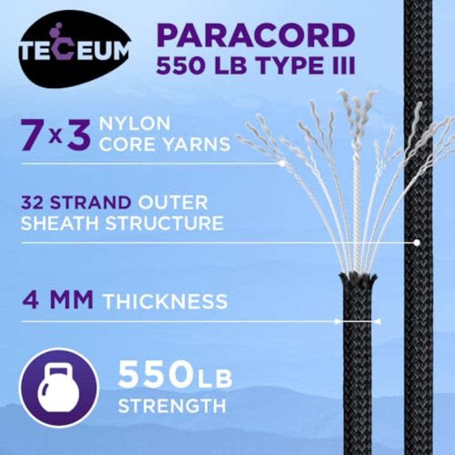 Reflective Paracord Rope 1000  - Para Cord 1000Ft avis et prix