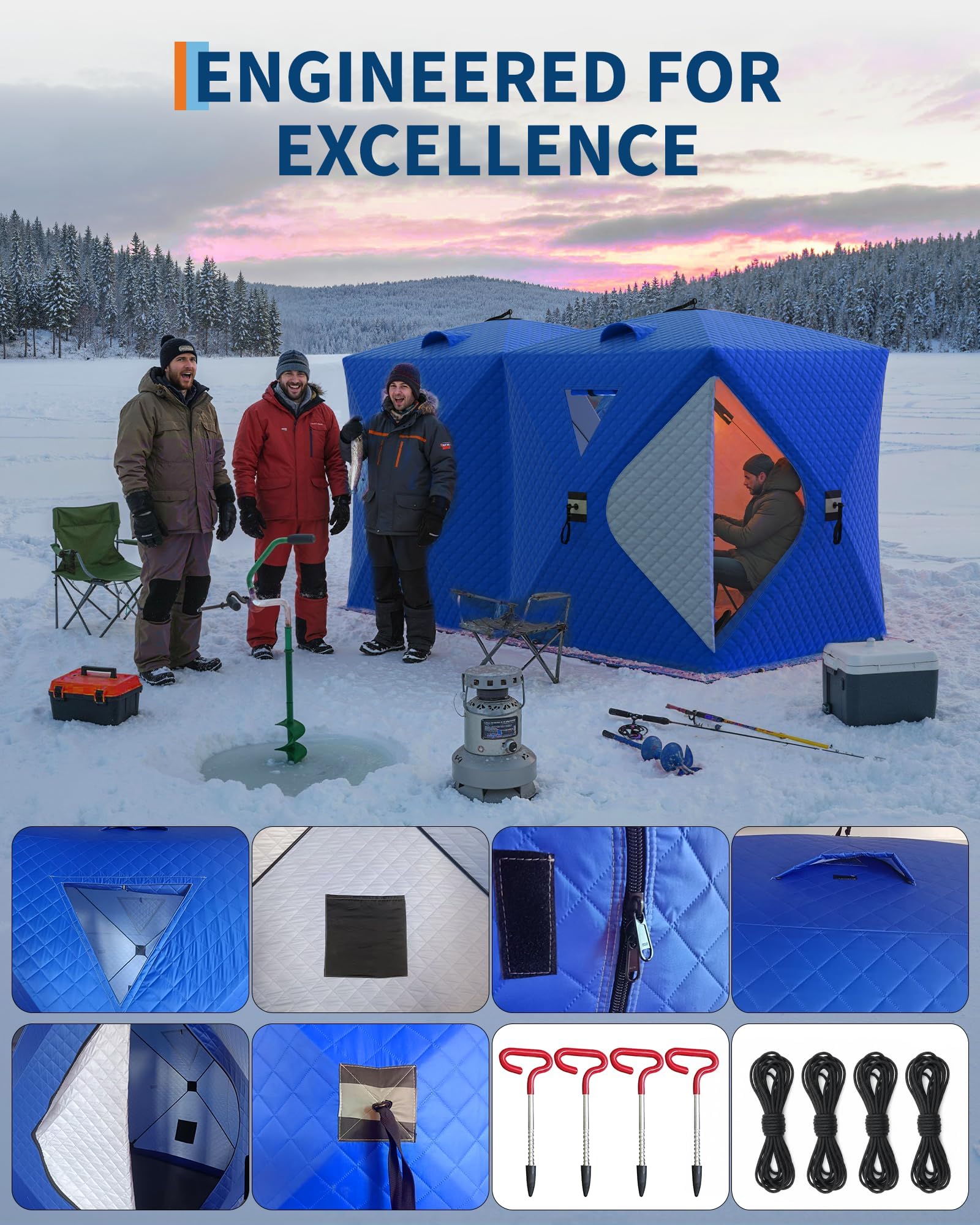 Pop-Up Ice Fishing Tent Hub-St - Emergency Mylar Tent avis et prix