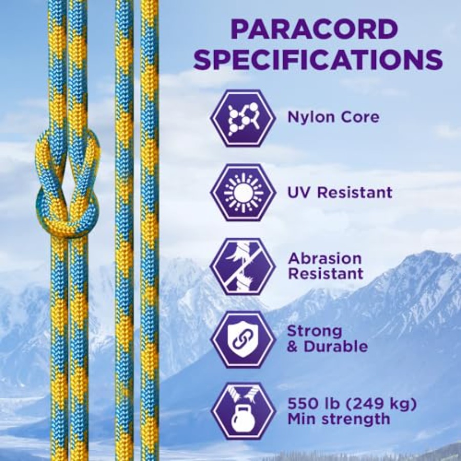 Reflective Paracord Rope 1000  - Para Cord 1000Ft avis et prix