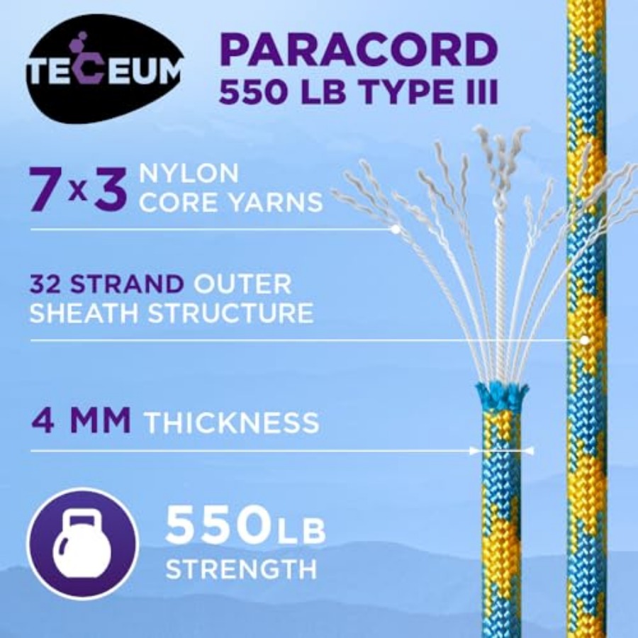 Reflective Paracord Rope 1000  - Para Cord 1000Ft avis et prix