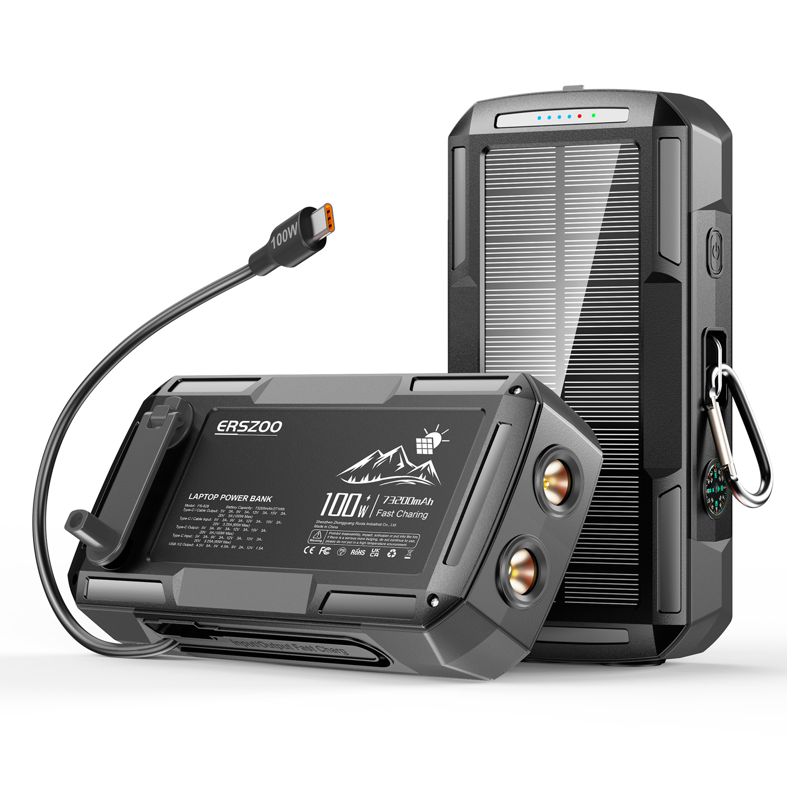 Solar Power Bank 73200mAh Hand - Solar Emergency Charger avis et prix