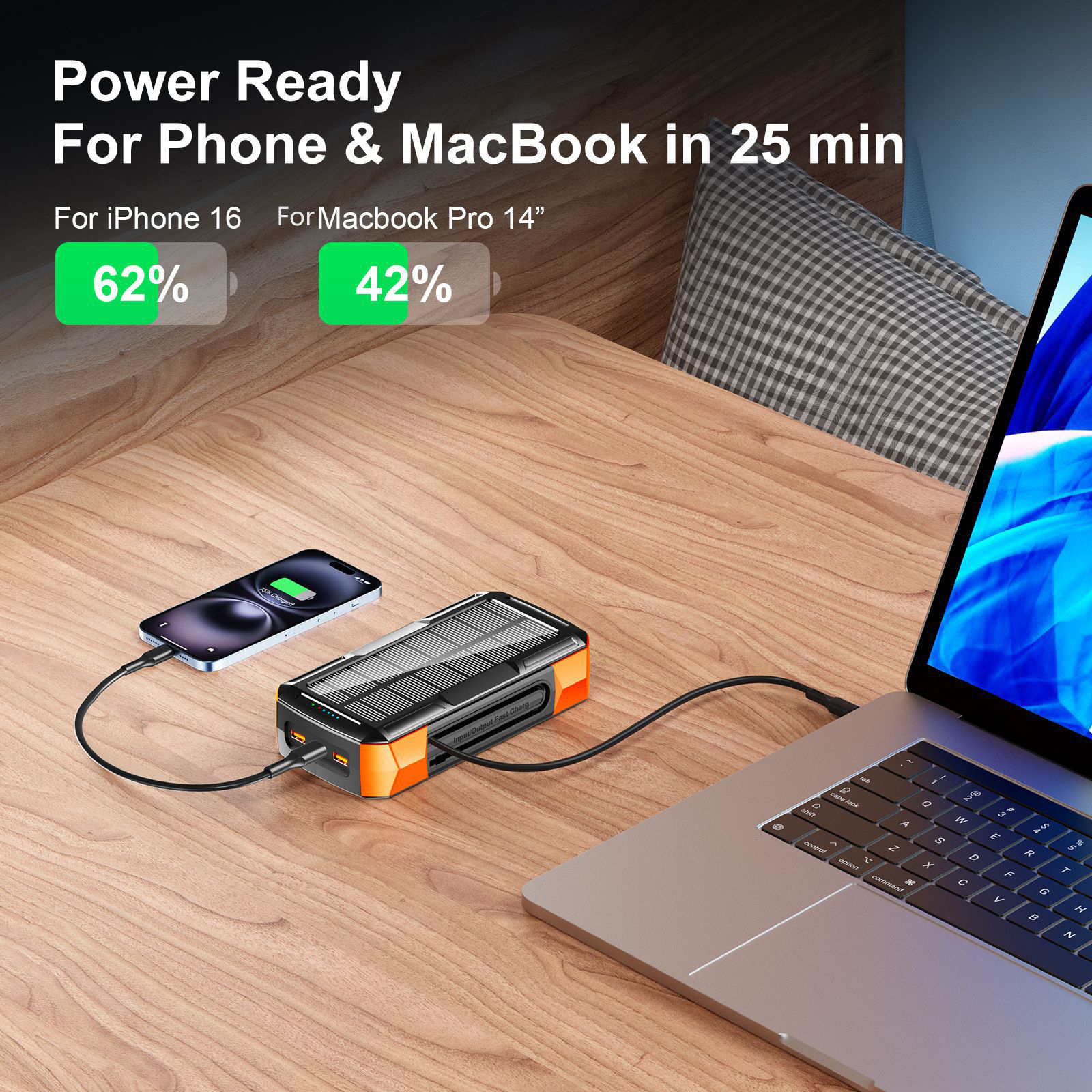 Solar Power Bank 73200mAh Hand - Solar Emergency Charger avis et prix
