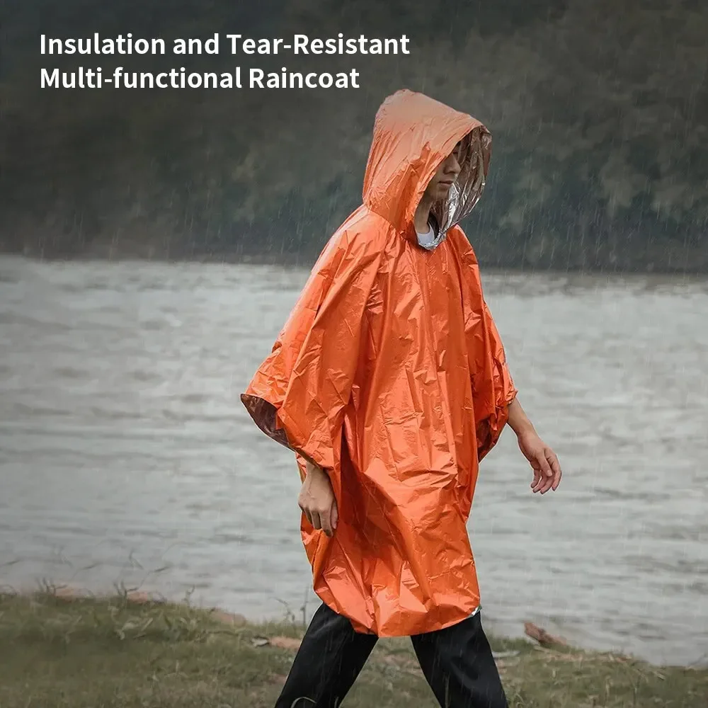 Aluminum Coated Hooded Emergen - Emergency Poncho Rain avis et prix