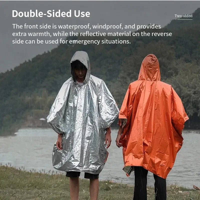 Aluminum Coated Hooded Emergen - Emergency Poncho Rain avis et prix