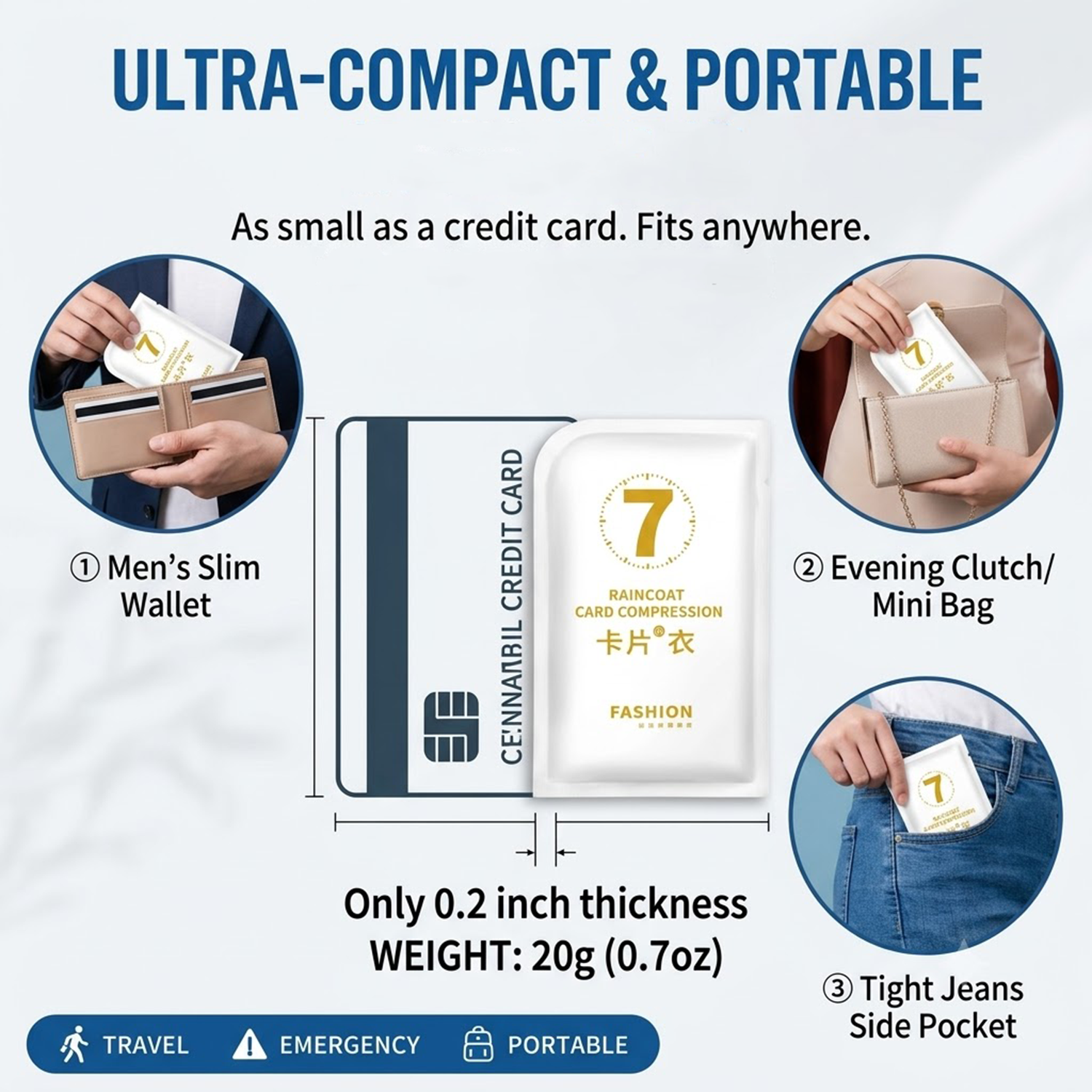 Unisex Portable Card Disposabl - Emergency Poncho Rain avis et prix