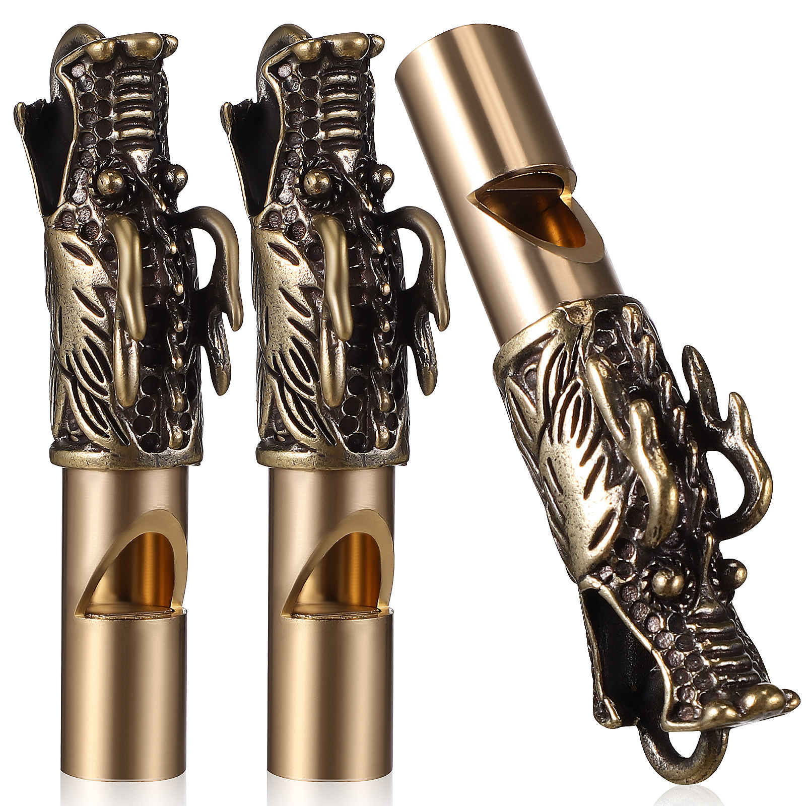 3Pcs Dragon Whistles Brass Ret - Emergency Whistle Loud avis et prix