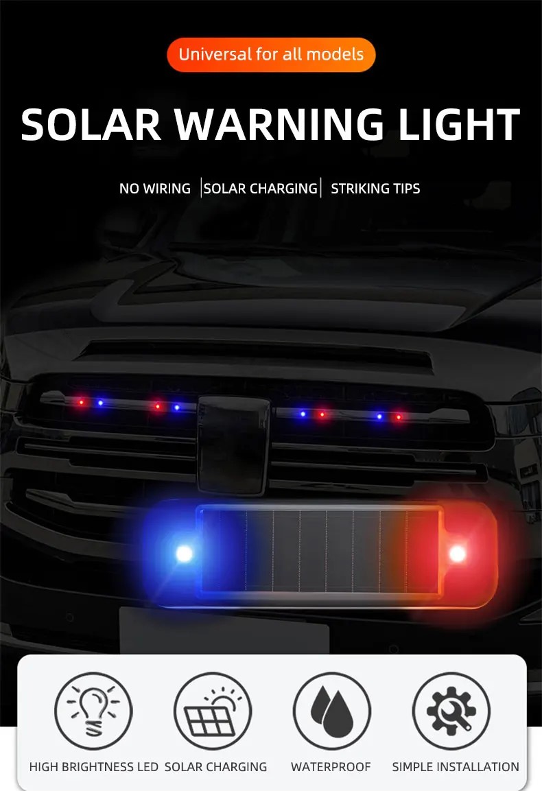 Mini LED Solar Power Car Warni - Sos Light Strobe avis et prix