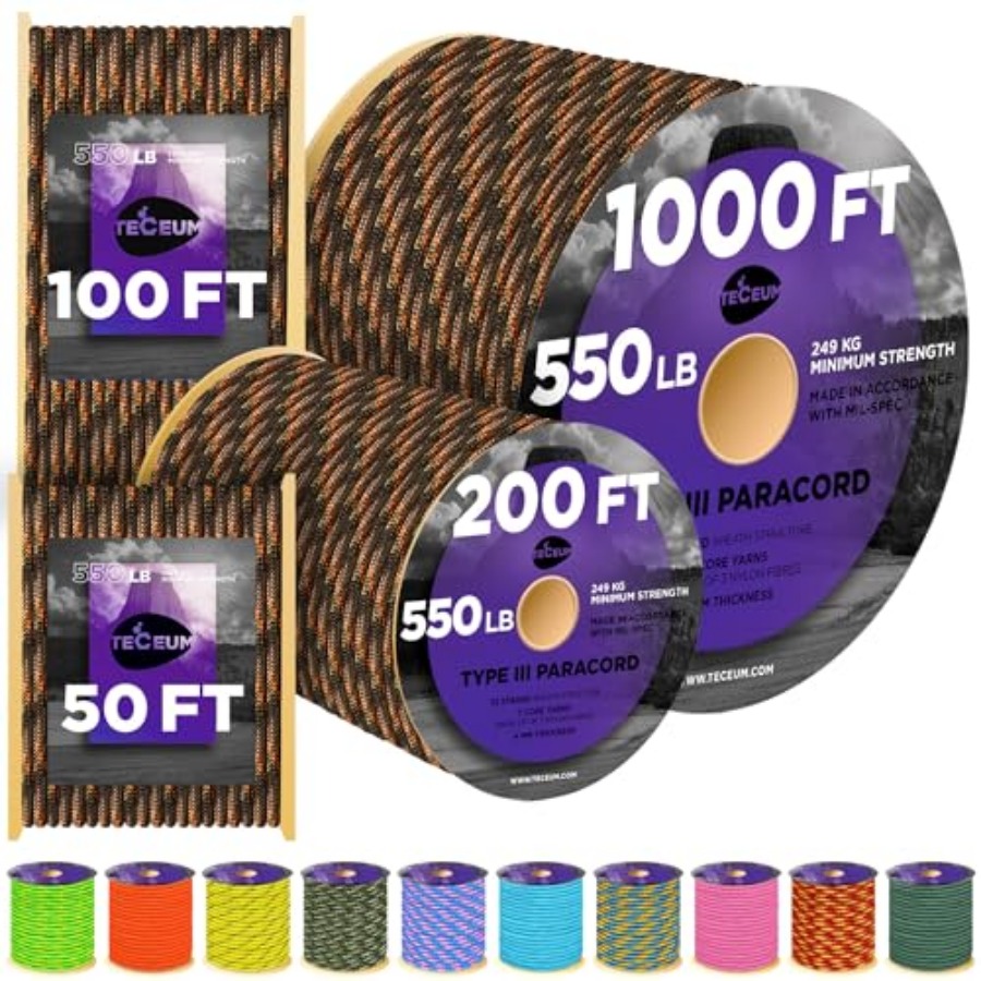 Reflective Paracord Rope 1000  - Para Cord 1000Ft avis et prix