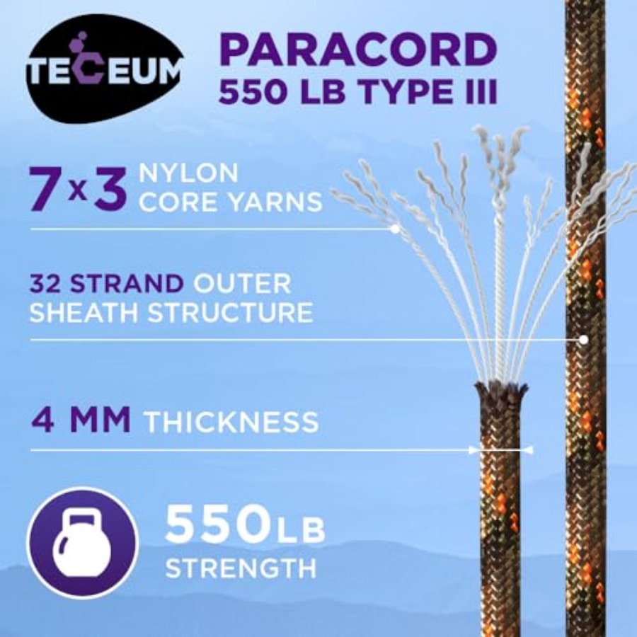 Reflective Paracord Rope 1000  - Para Cord 1000Ft avis et prix