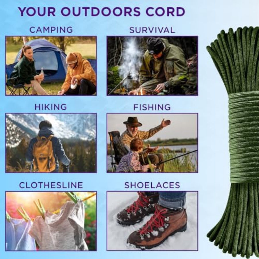 Reflective Paracord Rope 1000  - Para Cord 1000Ft avis et prix